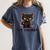 Not A Hugger Tee Angry Cat Sarcastic Cute Introvert Women's Comfort Colors T-Shirt Moss