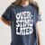 OVERSTIMULATED Introvert Social Mode Sensory Overload Women's Comfort Colors T-Shirt Moss