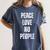 Peace Love And No People Sarcastic Humor Introvert Women's Comfort Colors T-Shirt Moss