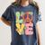 Peace Sign Love Groovy Vibes Costume Nostalgia 1980s Fashion Women's Comfort Colors T-Shirt Moss