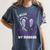 Purple In Memory Of Husband Alzheimers Awareness Back Print Women's Comfort Colors T-Shirt Moss