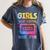 Retro Girls Just Wanna Have Fun Nostalgia 1980s 80's Premium Tri-Blend Women's Comfort Colors T-Shirt Moss