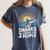 I Like Sharks & Maybe Like 3 People Humor Introverts Summer Women's Comfort Colors T-Shirt Moss