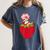Strawberry Shortcake Sitting On Strawberry Retro Nostalgia Women's Comfort Colors T-Shirt Moss