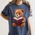 Teddy Bear Reading a Book Women's Comfort Colors T-Shirt Moss