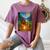 Bigfoot And Alien Reading Books Campfire Halloween Women's Comfort Colors T-Shirt Blue Jean