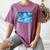 Frutiger Aero Dolphin Sunset Ocean With Palm Trees Y2k Premium Women's Comfort Colors T-Shirt Blue Jean