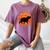Introvert Retro Sunset Capybara Tee Women's Comfort Colors T-Shirt Blue Jean