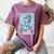 The Reader Retro Reading Skeleton Books Flowers Tarot Card Women's Comfort Colors T-Shirt Blue Jean