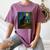 Van Gogh Starry Night Art Cat And Book Lovers Premium Tri-Blend Women's Comfort Colors T-Shirt Blue Jean