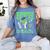 5th Grade Graduate Dinosaur Dab Graduation School Women's Comfort Colors T-Shirt Blue Jean