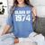 Class Of 1974 High School College Graduation Reunion Women's Comfort Colors T-Shirt Blue Jean