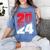 Class Of 2024 High School Senior Graduation Red Sports Style Women's Comfort Colors T-Shirt Blue Jean