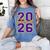 Class Of 2026 Graduation Varsity Purple Yellow On The Back Women's Comfort Colors T-Shirt Blue Jean