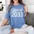 Class Of 2033 Grow With Me Graduation Women's Comfort Colors T-Shirt Blue Jean