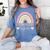 Cosmetology Instructor Cosmetologist Graduation Rainbow Women's Comfort Colors T-Shirt Blue Jean