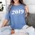Cute Class Of 2019 Distressed Senior Graduation 2019 Women's Comfort Colors T-Shirt Blue Jean