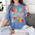 Groovy Goodbye 7th Grade Graduation Hello Summer Kids Women's Comfort Colors T-Shirt Blue Jean