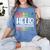 Hello Kindergarten First Day Back To School Graduation Women's Comfort Colors T-Shirt Blue Jean
