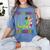 Kids 1st Grade Graduate Dinosaur Trex 1st Grade Graduation Women's Comfort Colors T-Shirt Blue Jean