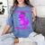 Kids Kindergarten Graduation Idea For Girls Dinosaur Women's Comfort Colors T-Shirt Blue Jean