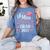 Kids Little Miss Pre-K Grad 2025 Preschool Girls Prek Graduation Women's Comfort Colors T-Shirt Blue Jean