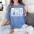 PHD Pretty Huge Debt Doctoral Degree PHD Graduation Women's Comfort Colors T-Shirt Blue Jean