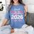 Proud Grandma Of A 2026 Senior Class Of 2026 Graduation Women's Comfort Colors T-Shirt Blue Jean