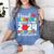 Proud Grandma Of Class Of 2024 Preschool Graduate Graduation Women's Comfort Colors T-Shirt Blue Jean