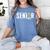 Proud Sister Of a 2026 Soccer Senior Graduation Women's Comfort Colors T-Shirt Blue Jean