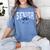 Senior 2026 Class Of 2026 Toile Coquette Bow Graduation 2026 Women's Comfort Colors T-Shirt Blue Jean