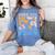 Senior 2026 Retro Groovy Flowers Graduation Women's Comfort Colors T-Shirt Blue Jean