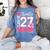 Senior 2027 Class Of 2027 Pink Coquette Bow Graduation Girl Women's Comfort Colors T-Shirt Blue Jean