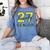 Senior Class Of 2027 Graduation Yellow And Blue On The Back Premium Tri-Blend Women's Comfort Colors T-Shirt Blue Jean