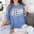 Senior Dad Class Of 2026 Soccer Ball Graduation Women's Comfort Colors T-Shirt Blue Jean