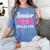 Senior Mom Class Of 2026 Pink Coquette Bow Graduation Women's Comfort Colors T-Shirt Blue Jean