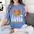 Senior Sister Class Of 2026 Basketball Graduation Heart Women's Comfort Colors T-Shirt Blue Jean