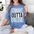 Straight Outta College Movie Parody Graduation Women's Comfort Colors T-Shirt Blue Jean