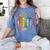 Equality Books Peace Love Compassion LGBT Gay Lesbian Pride Women's Comfort Colors T-Shirt Chalky Mint