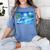 Frutiger Aero Dolphin Sunset Ocean With Palm Trees Y2k Premium Women's Comfort Colors T-Shirt Chalky Mint