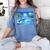 Frutiger Aero Dolphin Sunset Ocean With Palm Trees Y2k Women's Comfort Colors T-Shirt Chalky Mint Frutiger Aero Dolphin Sunset Ocean With Palm Trees Y2k Women's Comfort Colors T-Shirt Chalky Mint