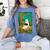 Groovy Ghost Reading Book Cat Halloween Ghost Teacher Women's Comfort Colors T-Shirt Chalky Mint