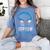 Keep Calm Earthlings Are Strange Alien Introvert Raglan Baseball Tee Women's Comfort Colors T-Shirt Chalky Mint