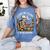 Leave Me Alone Skeleton Reading Book Floral Moon Librarian Women's Comfort Colors T-Shirt Chalky Mint