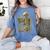 Skeleton Book Floral Skull Halloween Teacher Costume Women's Comfort Colors T-Shirt Chalky Mint