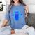 Yk2 Grunge Earthy Blue Cat With Stars Tomboy 90s Nostalgia Women's Comfort Colors T-Shirt Chalky Mint