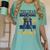 DC Comics Graduation Batman The Grad Power Stance Women's Comfort Colors T-Shirt Chalky Mint