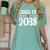 Kindergarten Class Of 2038 First Day School Graduation Girls Women's Comfort Colors T-Shirt Chalky Mint