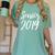 Senior 2019 Calligraphy Shirt Graduation For Adult Men Women's Comfort Colors T-Shirt Chalky Mint