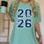 Senior 2026 Graduation Varsity Navy Blue On The Back Women's Comfort Colors T-Shirt Chalky Mint